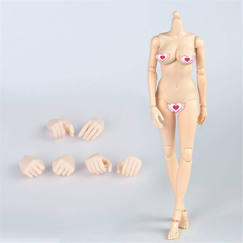 1/6 Scale Female Body, 12inch Female Pale Skin Huge Bust Flexible Action Figure Body Doll Collection