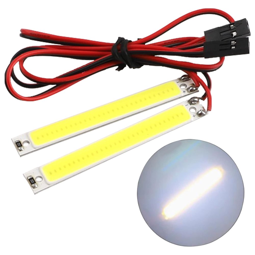 2PCS HIRCQOO 1/10 RC Car LED Chassis Lights Compatible with Traxxas TRX-4 TRX-6 Axial SCX10 II 90046 RC4WD D90 D110 1/10 RC Crawler Car Truck (White,60x8mm)