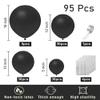 ZFUNBO Black Balloons 95 PCS Black Balloons Garland Kit 18"+12"+10"+5" Black Balloons Different Sizes Matte Black Latex Balloons for Baby Shower Wedding Halloween Birthday black Party Decoration view 2