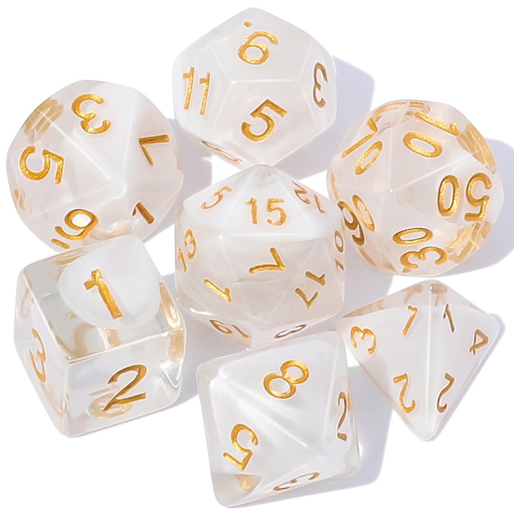 CiaraQ DND Polyhedral Dice Set with a Black Dice Bag for D&D RPG MTG Role Playing Table Games