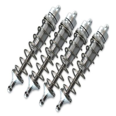 4PC Full Set Aluminum Front/Rear Adjustable Dampers 130mm TEAM CORALLY 1/10 SKETER XL4S Brushless Moster Truck C-00191 RC Cars by GPM (silver)