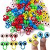 GXXMEI 100PCS Eye Finger Puppets Eye On Rings Googly Eyeball Ring Party Favor Toys for Kids, 5 Colors view 1