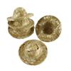 GSHLLO 10 Pcs Mini Doll Straw Hats Miniature Dollhouse Hats Tiny Craft Hats Doll House Assesseries for Crafting Decoration view 1