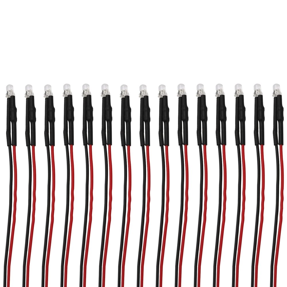 15PCS HIRCQOO RC Car 3MM & 5MM Pre Wired Led Light Emitting Diodes 12V Mini Single Led Bulbs Compatible with Traxxas TRX-4 TRX-6 Axial SCX10 90046 1/10 RC Crawler Car Truck DIY Parts (3mm,Red)