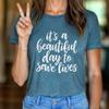 Dream Lume Nurse Shirt, Nurse Student Gift, Its A Beautiful Day to Save Lives Shirt, Healthcare RN Gift, Softstyle Unisex Tee Heather Teal view 3