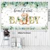 Breling 61 Pcs Bear Baby Party Shower Decorations Sage Green Bear Baby Party Decor Kit We Bearly Wait Backdrop Tablecloth Balloons Arch Bear Theme Party Supplies for Kids Baby Birthday Shower view 3