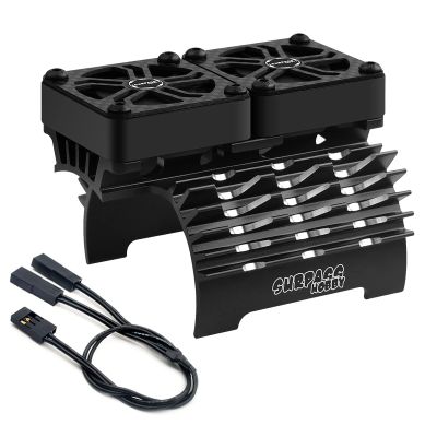RC Cooling Fans 1/5 16000 High RPM 40mm Twin Motor Cooling Fans w/Metal Heatsink for Diameter 55-58mm Motor Compatible with 1/5 1/6 Scale RC Car Truck
