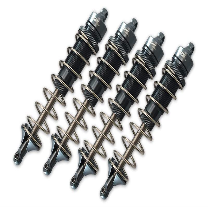 4PC Full Set Aluminum Front/Rear Adjustable Dampers 130mm TEAM CORALLY 1/10 SKETER XL4S Brushless Moster Truck C-00191 RC Cars by GPM (gray)