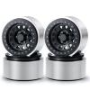 4 PCS RC Beadlock Wheels Aluminum 2.9" RC Wheel Rims for 1/10th RC Rock Crawler Axial SCX6 AXI05000 (Black) view 4