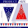 Frienda 6 Pack Western Cowboy Party Decorations Bandana Pennant Banner Wild West Rodeo Decoration Red and Blue Country Decorations for Cowboy Themed Party Decoration, 9.8 Feet view 2