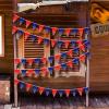 Frienda 6 Pack Western Cowboy Party Decorations Bandana Pennant Banner Wild West Rodeo Decoration Red and Blue Country Decorations for Cowboy Themed Party Decoration, 9.8 Feet view 3