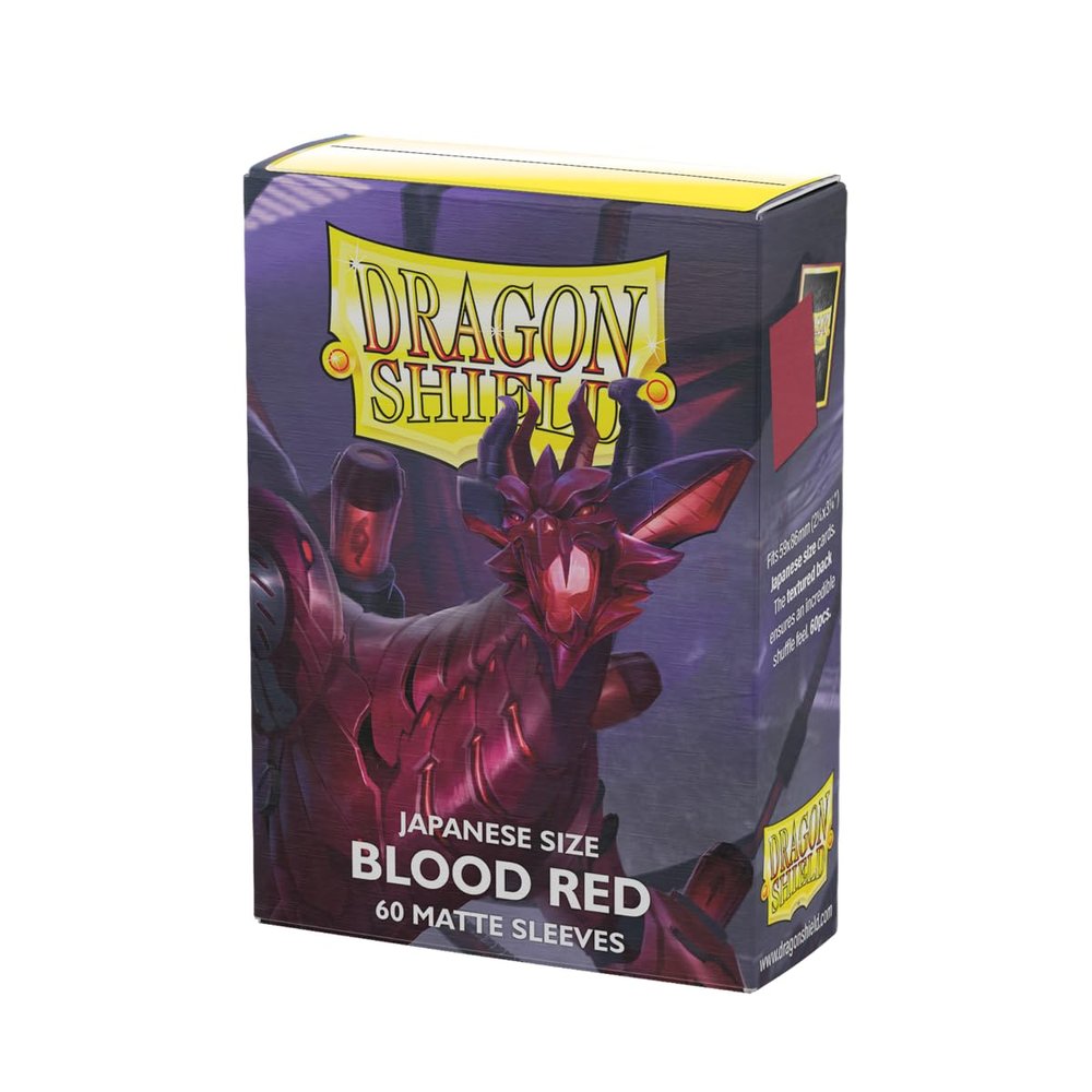 Dragon Shield | Japanese Size Card Matte Sleeves | 60 CT - Smooth & Tough Premium TCG Sleeves - Compatible with Yu-Gi-Oh, Naruto, Cardfight & Vanguard | Blood Red