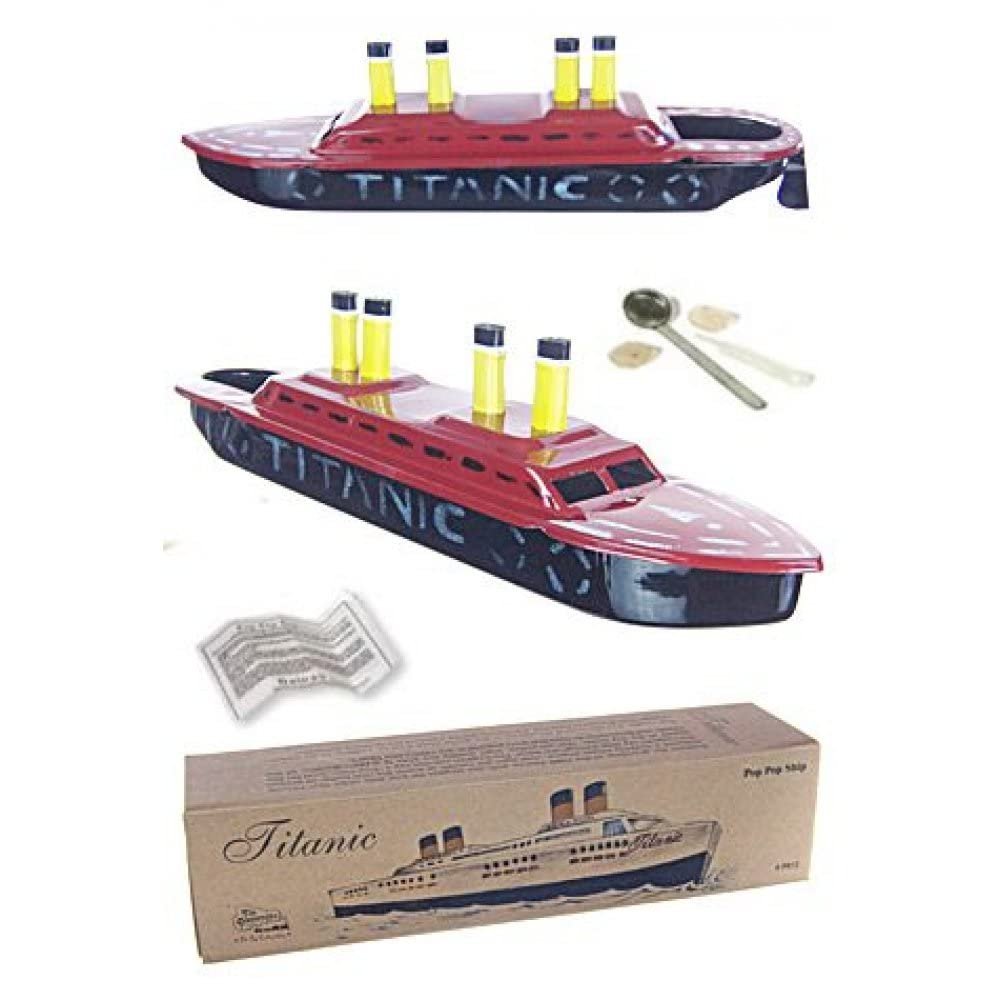 TinToyArcade Titanic Tin Pop Pop Boat Candle Powered (Includes One Boat & Candle Kit)