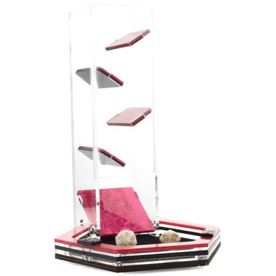 C4Labs Colour Lux Mini Hexagon Dice Tray and Dice Tower - Pearlescent Pink - Tray and Tower Bundle