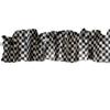 Zen Creative Designs Cotton Racecar Checkerboard Print Sleeve Topper Window Valance Top Bottom Ruffle Home Dcor Bedroom Nursery Kitchen Window (120" Wide x 9" Tall, Half Inch Check Black) view 1
