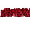 Zen Creative Designs Cotton Polka Dots Print Sleeve Topper Window Valance Top Bottom Ruffle Home Dcor Bedroom Nursery Kitchen Window (120" Wide x 9" Tall, Black on Red) view 1