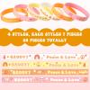 28 Pieces Groovy Retro Hippie Silicone Wristbands Daisy Flower Peace and Love Rubber Bracelets Daisy Party Favors for Kids adults 60s 70s Two Groovy themed Birthday Party Decoration Supplies view 3