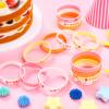 28 Pieces Groovy Retro Hippie Silicone Wristbands Daisy Flower Peace and Love Rubber Bracelets Daisy Party Favors for Kids adults 60s 70s Two Groovy themed Birthday Party Decoration Supplies view 4