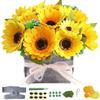 BAZIMA ALICE DIY Felt Flower Kit, DIY Felt Sunflower Pot Bonsai Kit,12 Felt Sunflowers,Beginner Craft Kit,Floral Gifts view 1