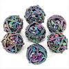 Metal DND Dice Set - Unique Round Hollow Orb Design for Better Rolling - Beautiful Dragon Set for Role Playing Games (RPG) - Stunning D&D Dungeons and Dragons Dice (Rainbow) view 2