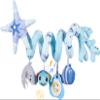 Upscale Trail Deluxe 5-Piece Spiral Plush Toy Set - Cute Hanging Baby Rattle Animals including Shark Ideal Stroller, Crib Mobile, & Car Seat Toys for Babies 0-6 months up to 1 Year Coral Blue view 1