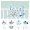 Upscale Trail Deluxe 5-Piece Spiral Plush Toy Set - Cute Hanging Baby Rattle Animals including Shark Ideal Stroller, Crib Mobile, & Car Seat Toys for Babies 0-6 months up to 1 Year Coral Blue view 2
