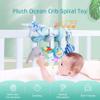 Upscale Trail Deluxe 5-Piece Spiral Plush Toy Set - Cute Hanging Baby Rattle Animals including Shark Ideal Stroller, Crib Mobile, & Car Seat Toys for Babies 0-6 months up to 1 Year Coral Blue view 3