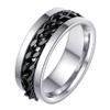 Udolfly Mens Fidget Rings Anxiety Rings for Men Womens Chain Spinner Rings for Adults Titanium Steel Ring Chain Black Size 13 view 1