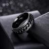 Udolfly Mens Fidget Rings Anxiety Rings for Men Womens Chain Spinner Ring for Adults Titanium Steel Ring Black Black Size 13 view 3