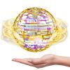 ATHLERIA Gold Magic Flying Orb Ball with Lights,Cool Stuff Gadgets Birthday Gifts Toys for Boy Girl Teens,Helicopter Mini Drone for Kids,Hover Boomerang Ball,Flying Spinner view 1