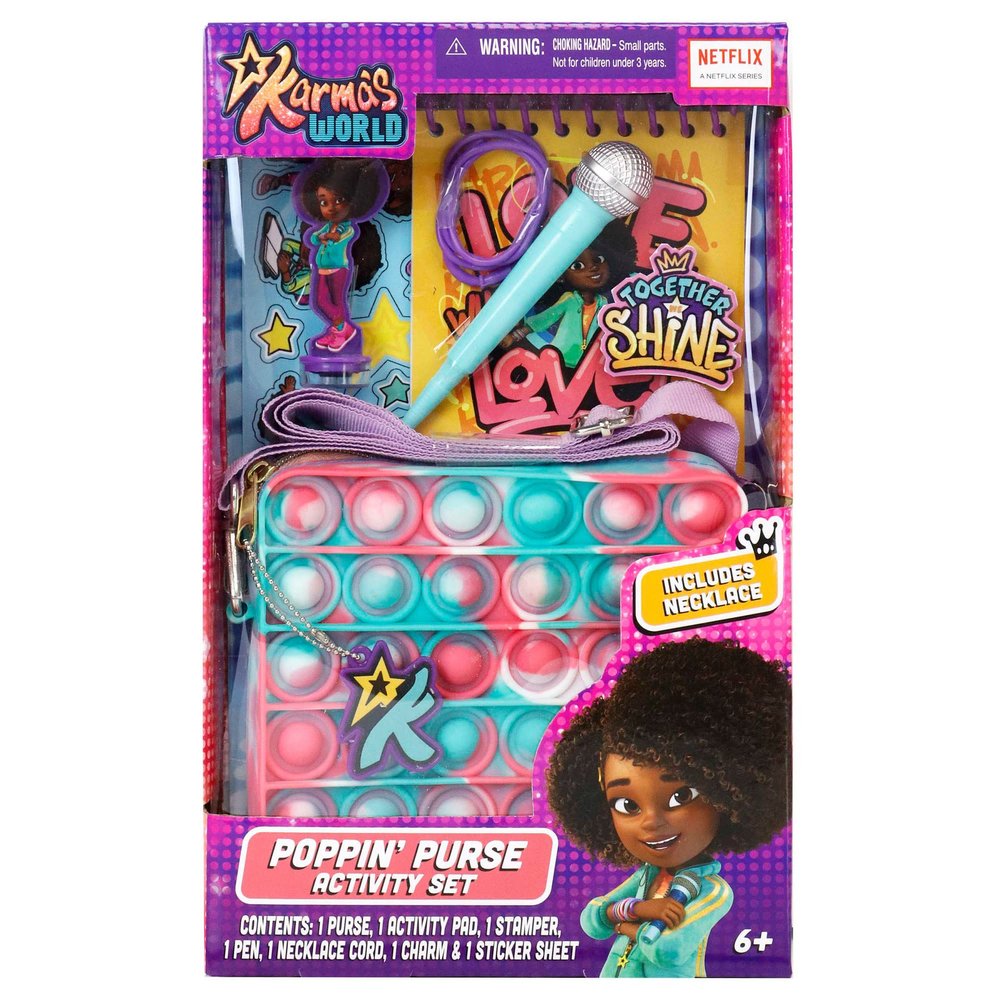 Tara Toys Poppin Purse Activity Set: Karma's World - Popping Sensory Fun, Engaging Fidget Popping Experience for Kids - Pop It Toy for Imaginative Play & Stress Relief, Ages 6 and Up, Multicolor