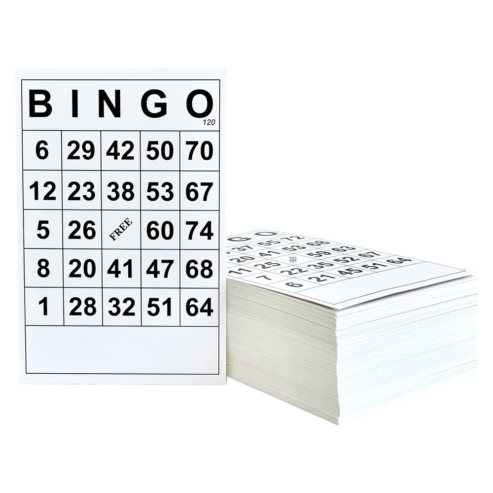 SEETOOOGAMES Bingo Game Cards Sheets - Paper Cards Bulk Reusable - Bingo Set for Adults, Family, Party, Large Groups - Pack of 120