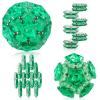 Magnetic Fidget Sphere - Pentagons Magnets Balls - 12 Piece Set - Crystal Green - Magnet Fidgets Toy - Creativity Beyond Imagination, Inspirational, Recreational, Desk Toys for Adults view 1
