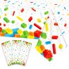 3 Pcs Building Blocks Tablecloth 105 x 54 inches - Building Blocks Theme Party Decorations Disposable Plastic Table Cover for Children Kids Birthday Party Decor Supplies Favors (White) view 1