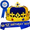 12th Birthday Gifts for Boys,12 Birthday Crown Boy,12 Birthday Boy Sash,12th Birthday Hat Boys,12th Birthday King,Birthday Boy Sash,Birthday Crown Men,Its My Birthday Hat,King Crown for Boys view 1