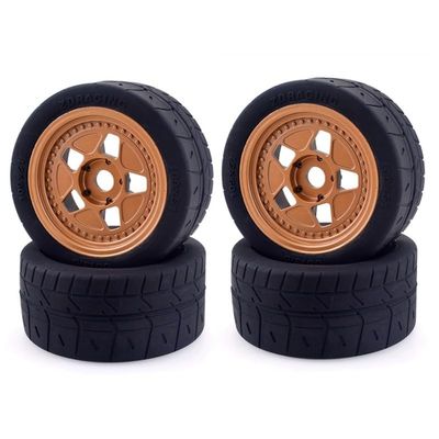 Greendhat 4Pcs 109X51mm Wheel Tires Tyre 17mm Hex for 1/7 ZD Racing EX-07 EX07 Arrma Infraction Felony RC Car Upgrade Parts ( Color : Orange )