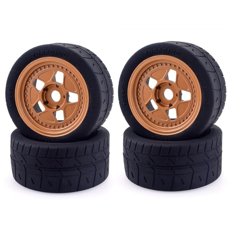 Greendhat 4Pcs 109X51mm Wheel Tires Tyre 17mm Hex for 1/7 ZD Racing EX-07 EX07 Arrma Infraction Felony RC Car Upgrade Parts ( Color : Orange )