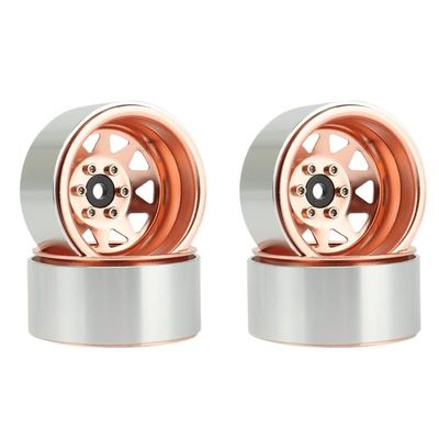 BAIJAC 4PCS Deep Dish Wagon 1.9 Metal Beadlock Wheel Hub Rim for 1/10 RC Crawler Axial SCX10 90046 Traxxas TRX4 RC4WD D90 ( Color : Copper )