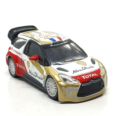 Norev Car 1/64 - Citroen DS3 WRC no.1 Abu Dhabi - Red Side Mirrors - 3 inches Metal Car