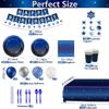 221 Pack Space Galaxy Party Supplies Ramadan Decoration Starry Night Tableware Set Space Birthday Banner Star Garlands Outer Tablecloth Galaxy Planet Themed Birthday Party Decorations Serves 20 view 2