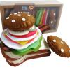 Pretend Play Food Toy Set for Kids,13-Piece Hamburger and Sandwich Soft Pretend Food Playset for Kids,Felt Sandwich with Beef Steak,Vegetables for Toddlers 3 4 5 6 Years Old view 3