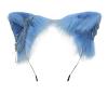VIGVAN Cat Cosplay Ears Accessories Punk Gothic Cross Cat Ears Headbands Clips (Blue) view 1