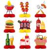 9 Pieces BBQ Baby Shower Decorations BBQ Baby Shower Birthday Honeycomb Centerpieces Table Decor Summer Picnic Party for Carnival Summer Barbecue Holidays Gender Reveal Party Supplies view 1