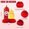 9 Pieces BBQ Baby Shower Decorations BBQ Baby Shower Birthday Honeycomb Centerpieces Table Decor Summer Picnic Party for Carnival Summer Barbecue Holidays Gender Reveal Party Supplies view 2