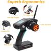 DTXMX Radiolink RC4GS V3 5 Channels RC Transmitter and Gyro Receiver R6FG 2.4GHz RC Radio Controller 30 Models Storage for RC Car,Boat,Tanks,Crawler,Truck Black view 2