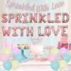 Fangleland Sprinkle Decorations for Girls, Sprinkled With Love Rose Gold Balloon Banner Cake Topper, Gender Reveal Baby Shower Party Supplies view 2