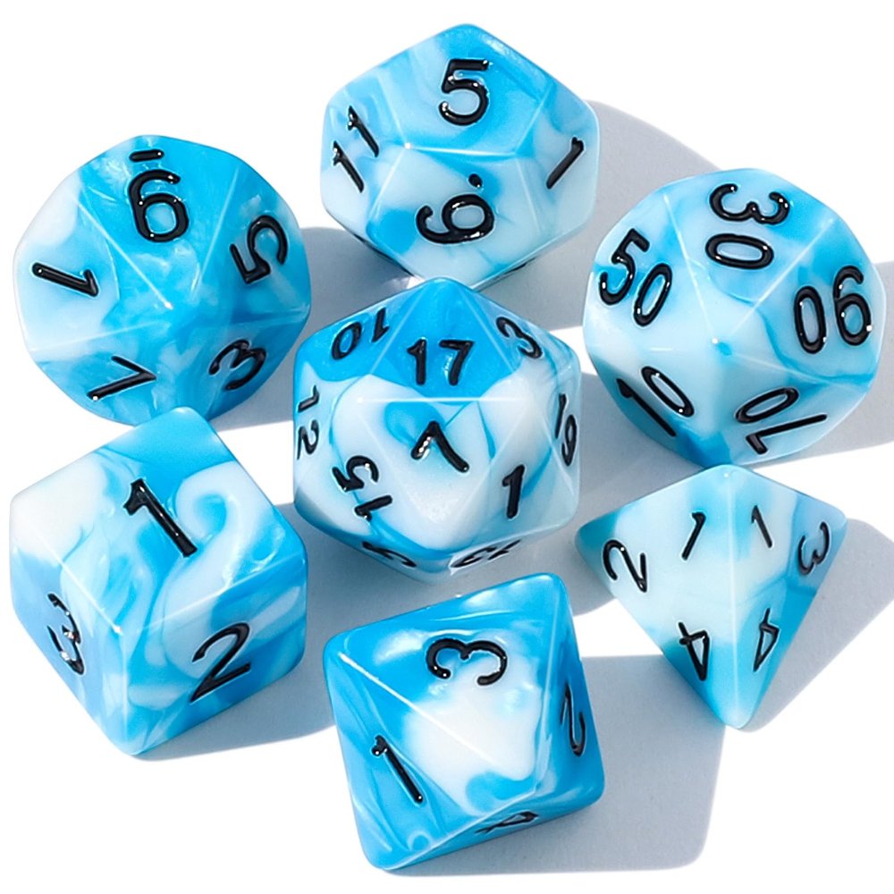CiaraQ DND Polyhedral Dice Set with a Black Dice Bag for D&D RPG MTG Role Playing Table Games