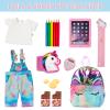 DONTNO American 18 Inch Doll Accessories, Cute School Supplies Set - Denim Suspenders, Doll Bag, Pencil, Ruler view 2