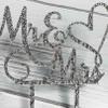 Mr and Mrs Cake Topper - Bride and Groom Sign Wedding, Engagement Cake Toppers Decoration, Silver Glitter Acrylic view 3