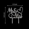 Mr and Mrs Cake Topper - Bride and Groom Sign Wedding, Engagement Cake Toppers Decoration, Silver Glitter Acrylic view 4